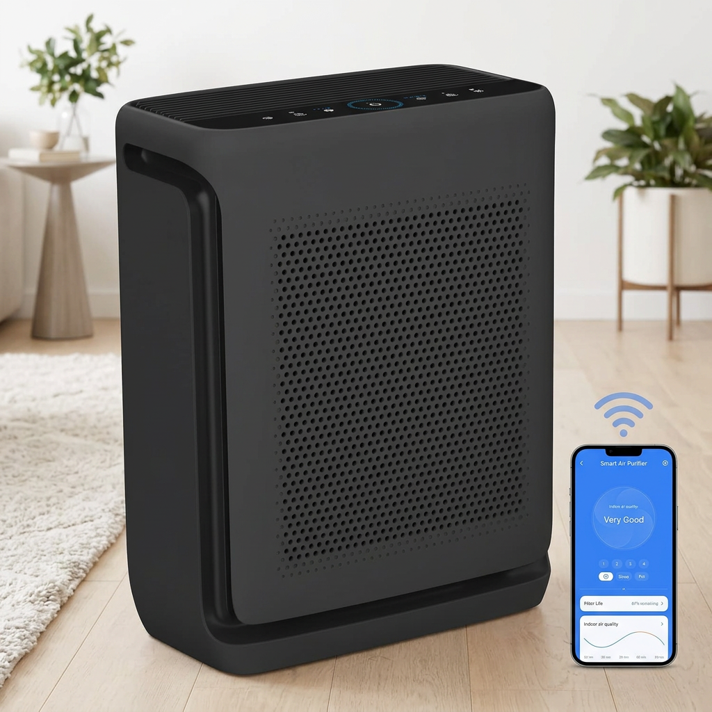 WiFi-Enabled Air Purifier with App Control and Air Quality Monitor