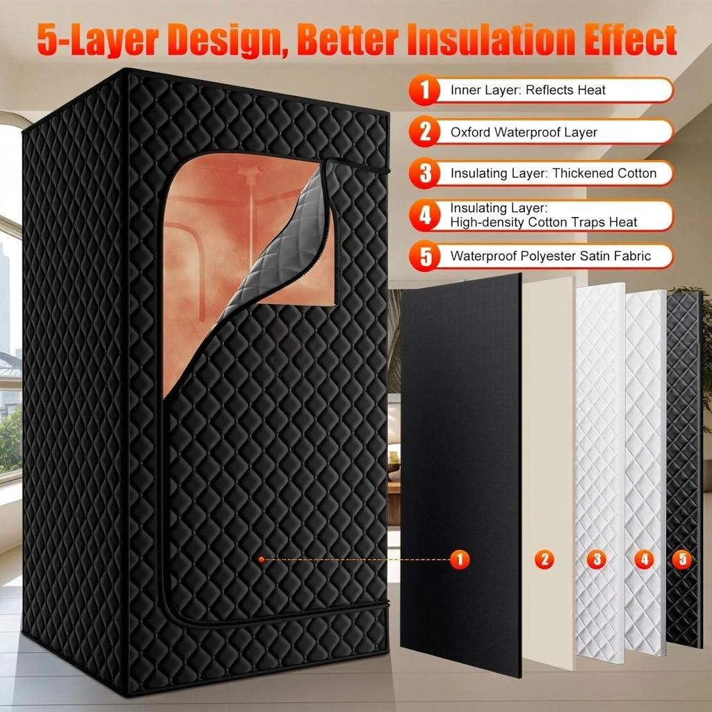 Home Steam Sauna Tent with Generator and Collapsible Chair