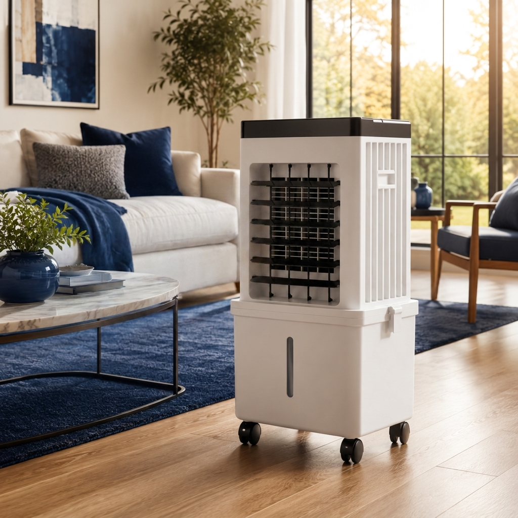 Compact 3-in-1 Air Cooler and Fan for Quiet Bedroom, Office, Desk Use