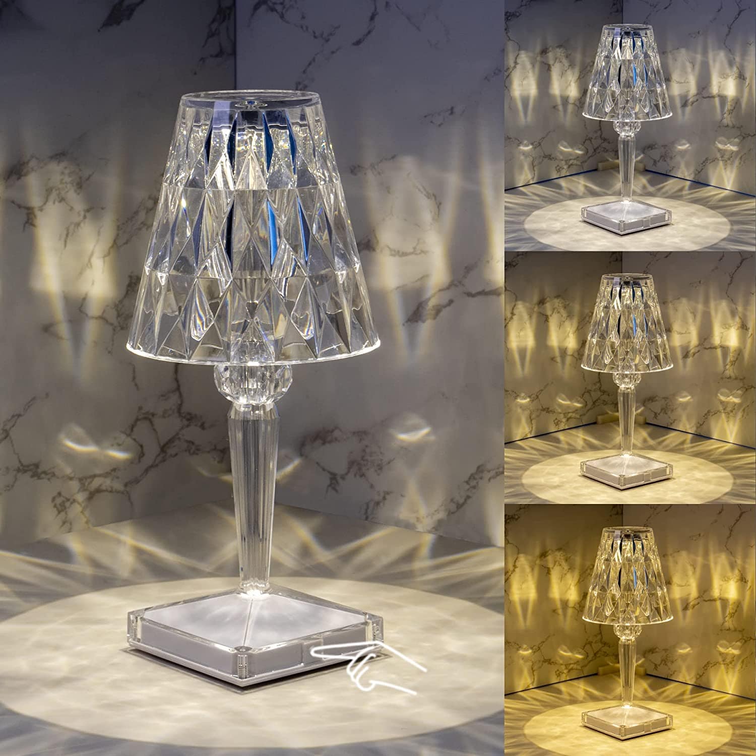 Crystal LED Desk Lamp with Diamond-Style Shade