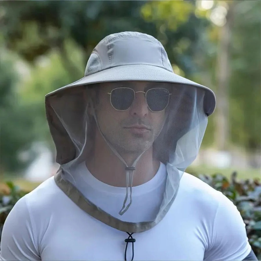 UV Protection Fishing and Hiking Hat – Breathable Wide Brim with Mosquito Net and Neck Flap