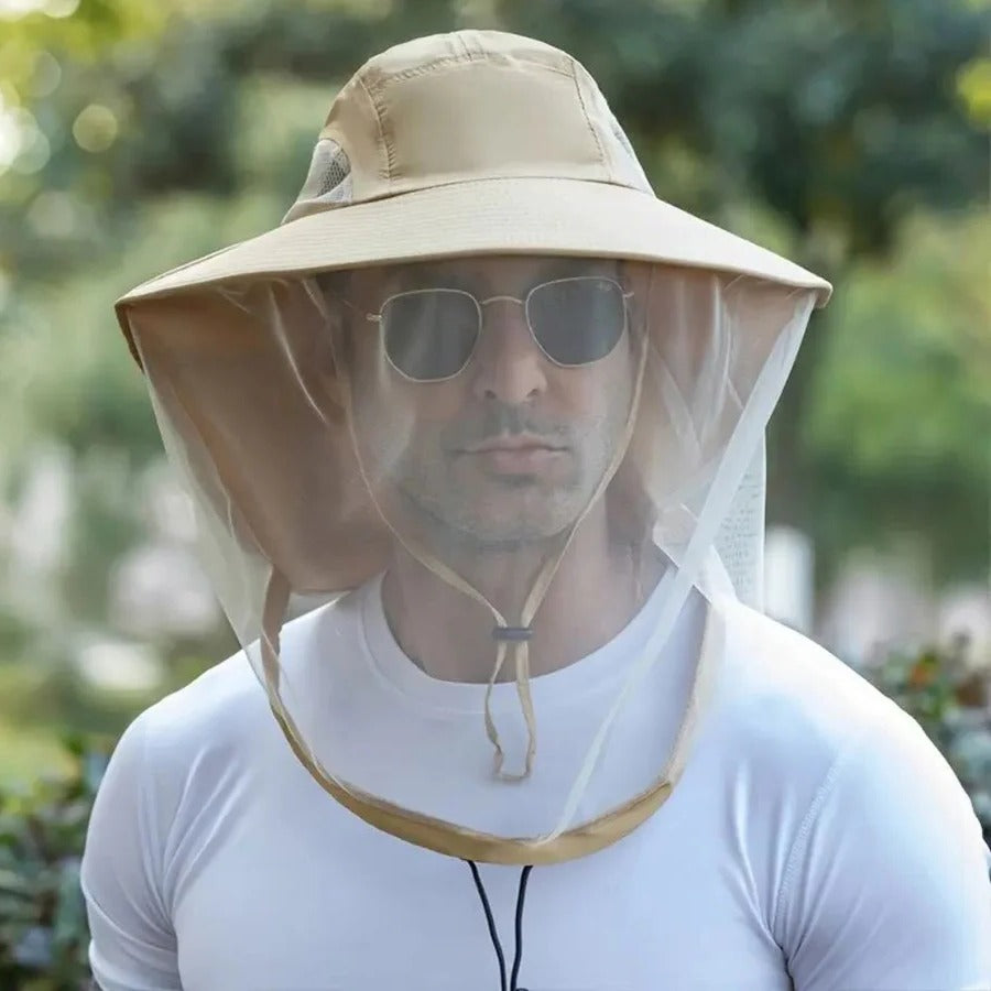 UV Protection Fishing and Hiking Hat – Breathable Wide Brim with Mosquito Net and Neck Flap