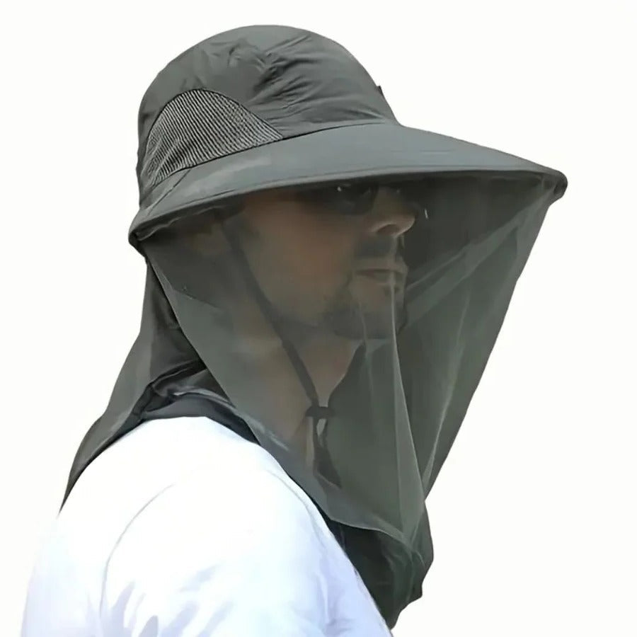 UV Protection Fishing and Hiking Hat – Breathable Wide Brim with Mosquito Net and Neck Flap