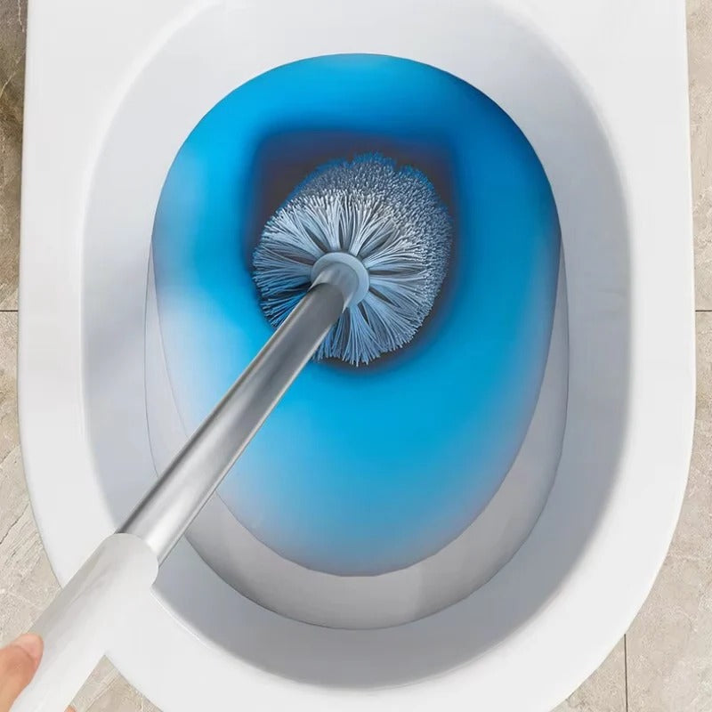 Toilet Brush with Modern Holder and Wall-Mounted Flexi Handle