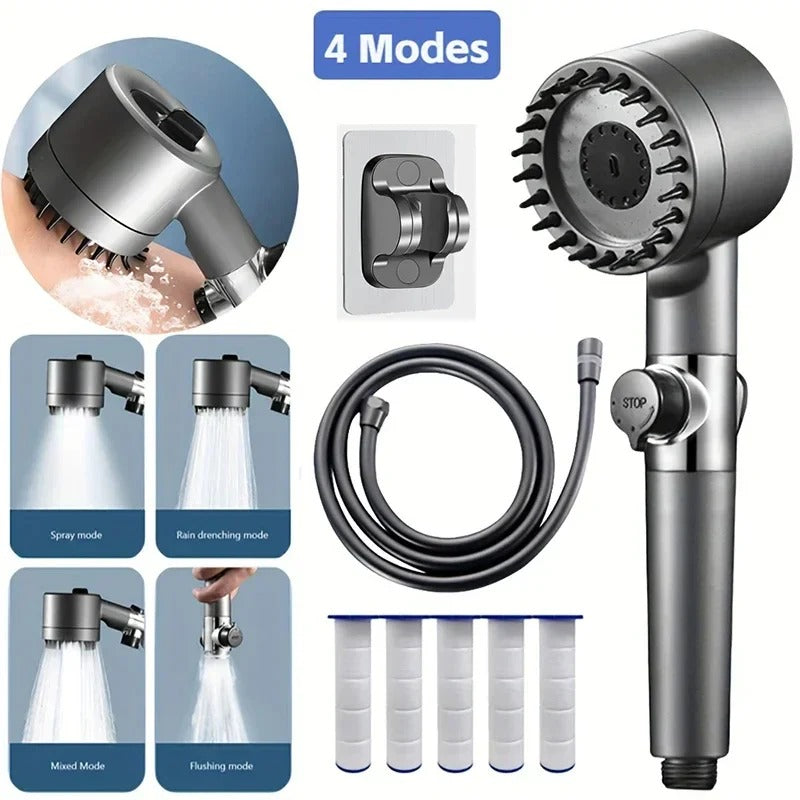 High-Pressure Filtered Showerhead for Purified Water Spray