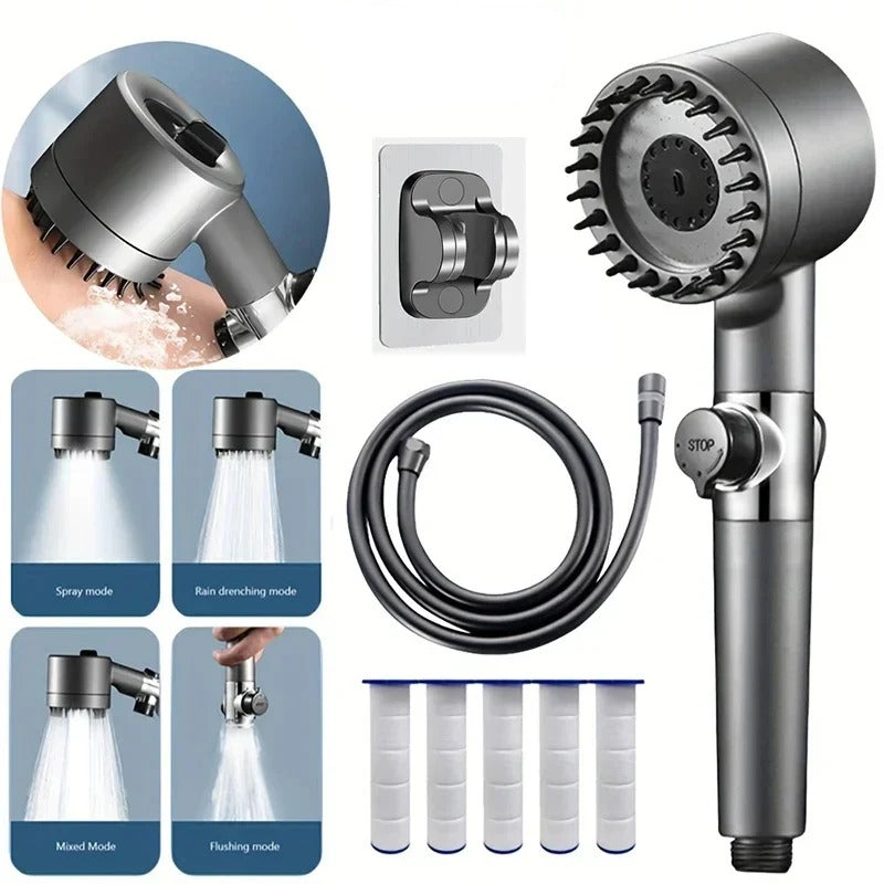 High-Pressure Filtered Showerhead for Purified Water Spray