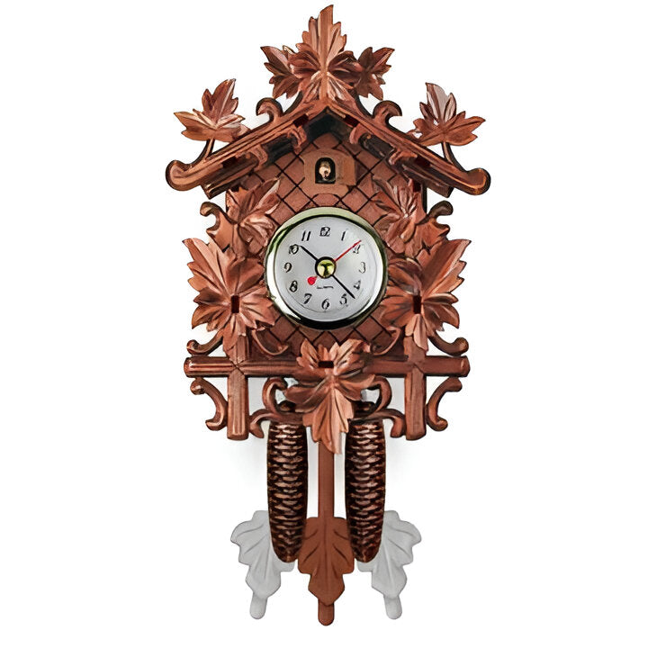 Retro Wooden Style Wall Clock with Cuckoo Mechanism