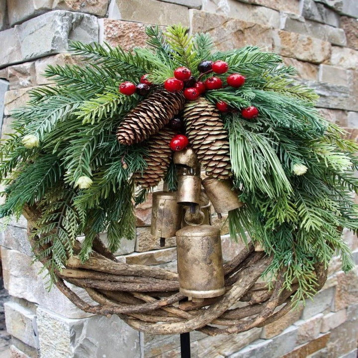 Natural Accents Holiday Wreath – Handcrafted Farmhouse Style