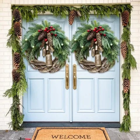 Natural Accents Holiday Wreath – Handcrafted Farmhouse Style