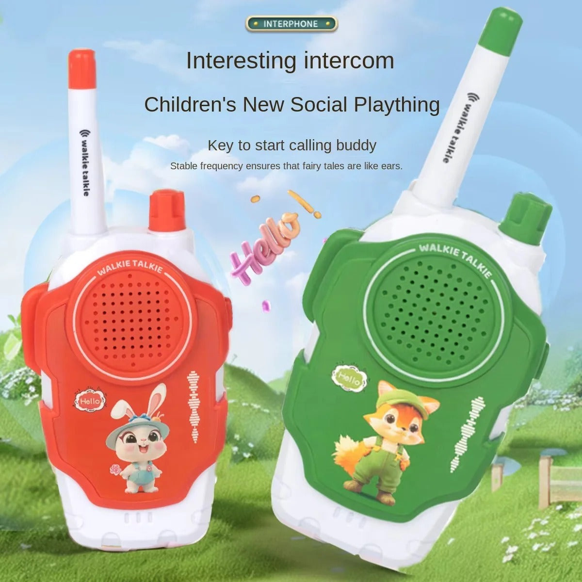 Two Mini Walkie Talkies for Kids - Set of 2