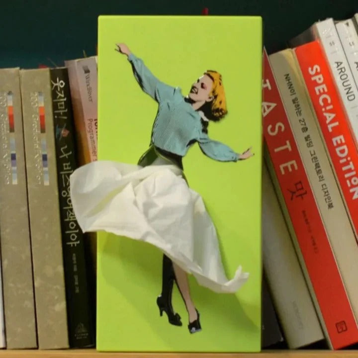 Tissue Holder with Weighted Base and Lifted Skirt Style