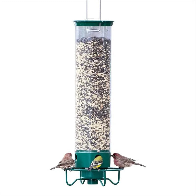 Metal Bird Feeder with Window Attachment and Adjustable Perch Design