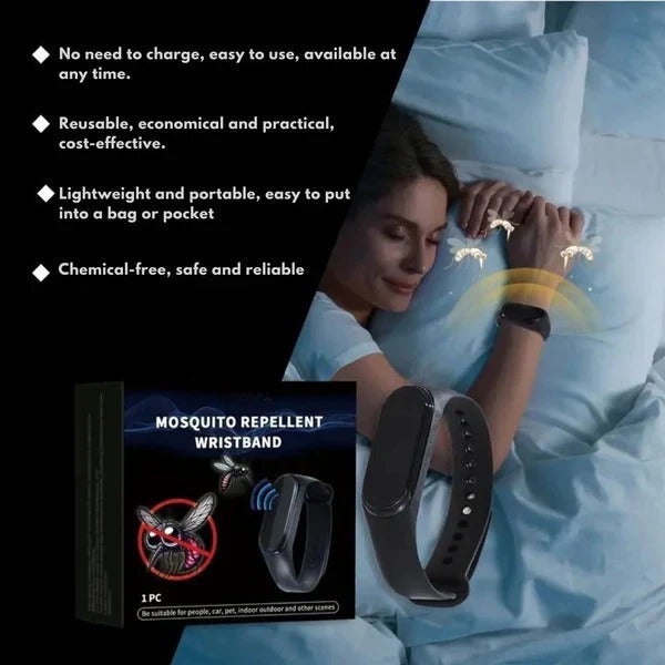 Wristband Mosquito Repellent with Ultrasonic Technology for Indoor/Outdoor