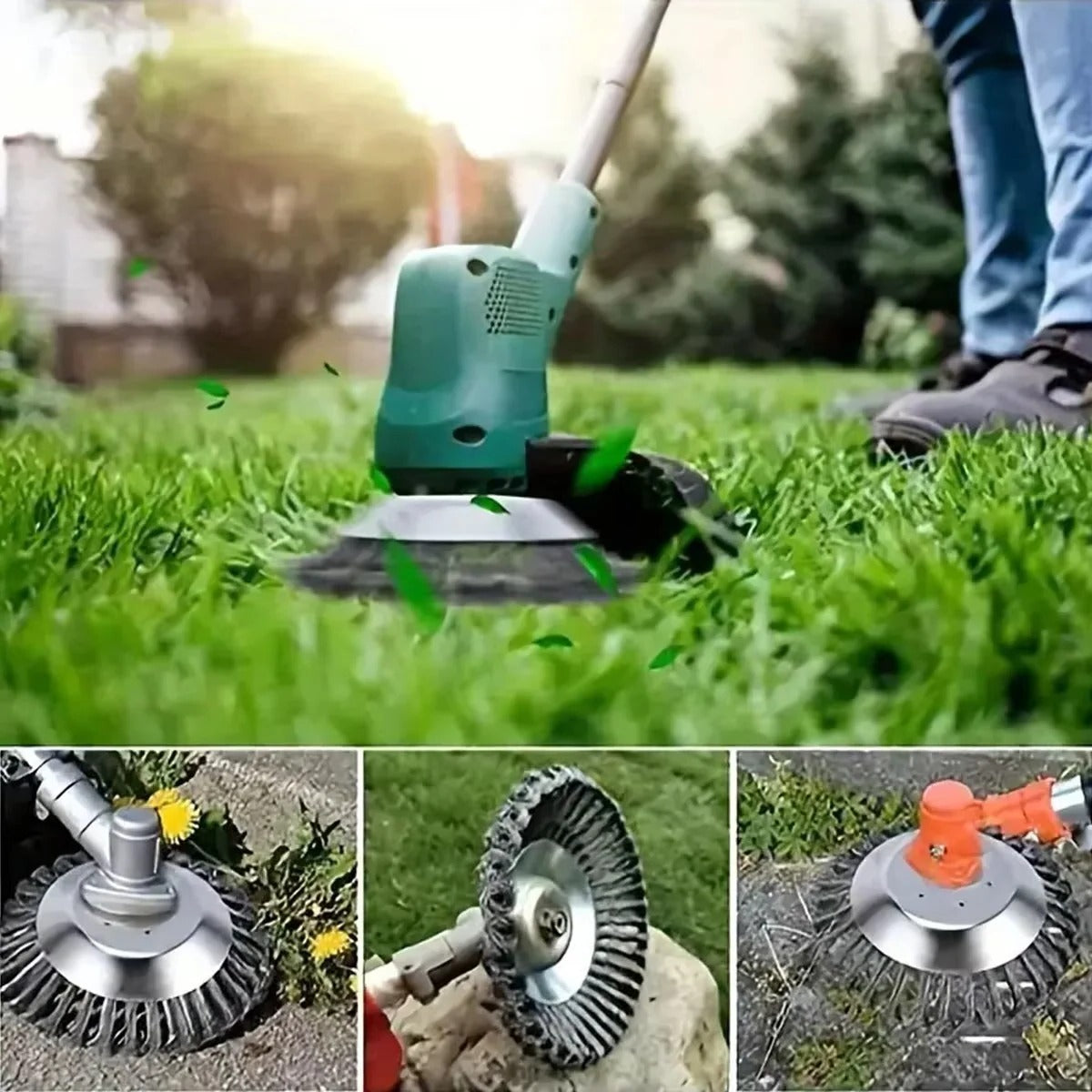Weed Trimmer Head with Steel Wire - 6" and 8" Brush Cutter Blade