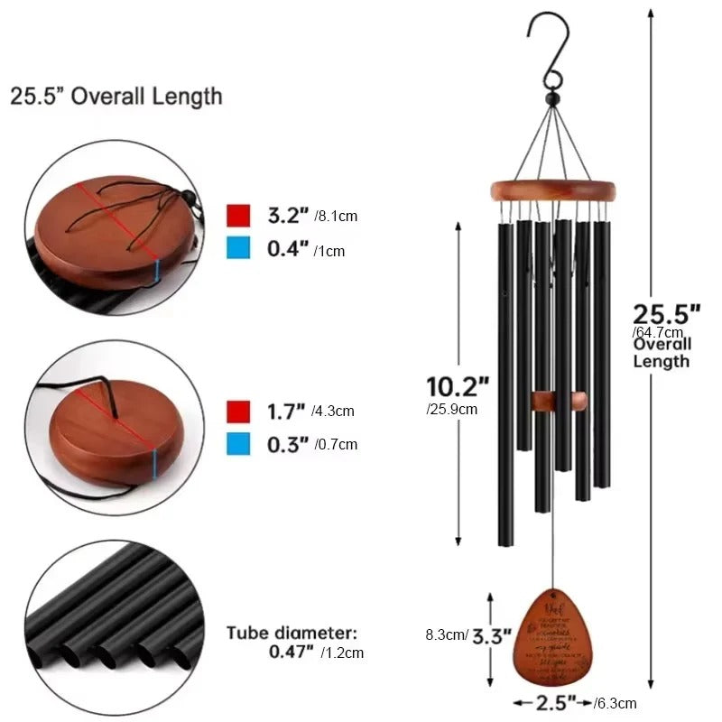 Outdoor Hanging Wind Chimes in Aluminum and Wood Materials