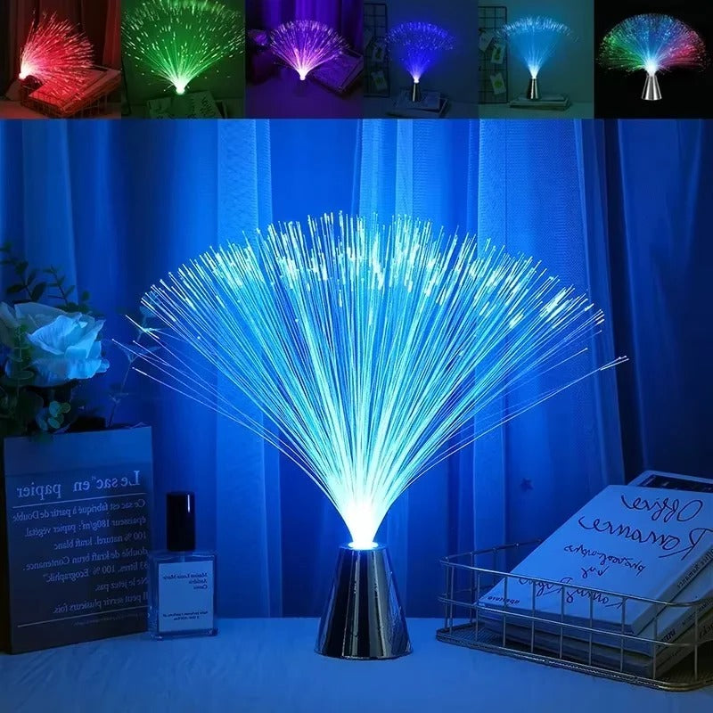 Multicolor LED Glow Mood Lamp with Fiber Optic Starlight Effects
