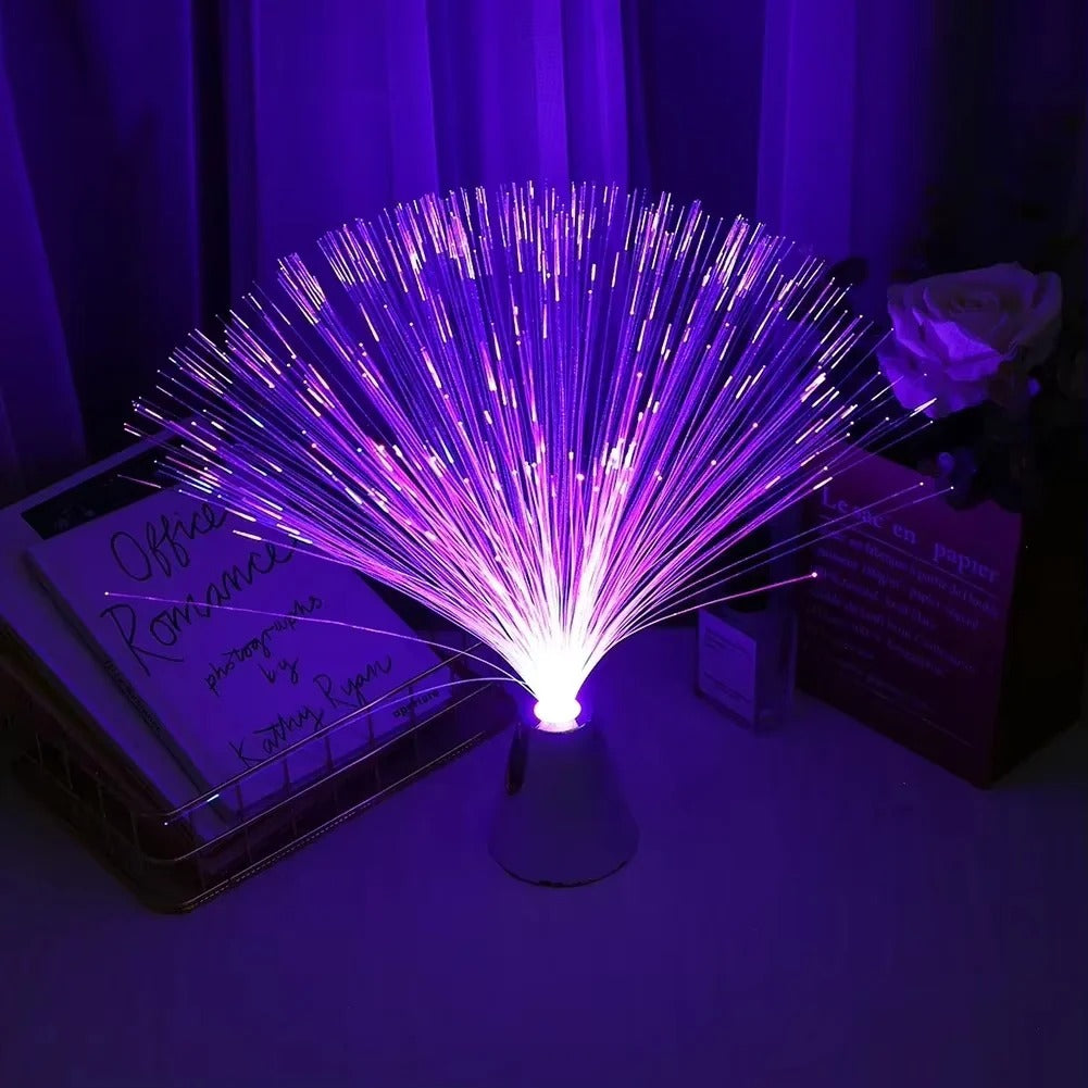 Multicolor LED Glow Mood Lamp with Fiber Optic Starlight Effects