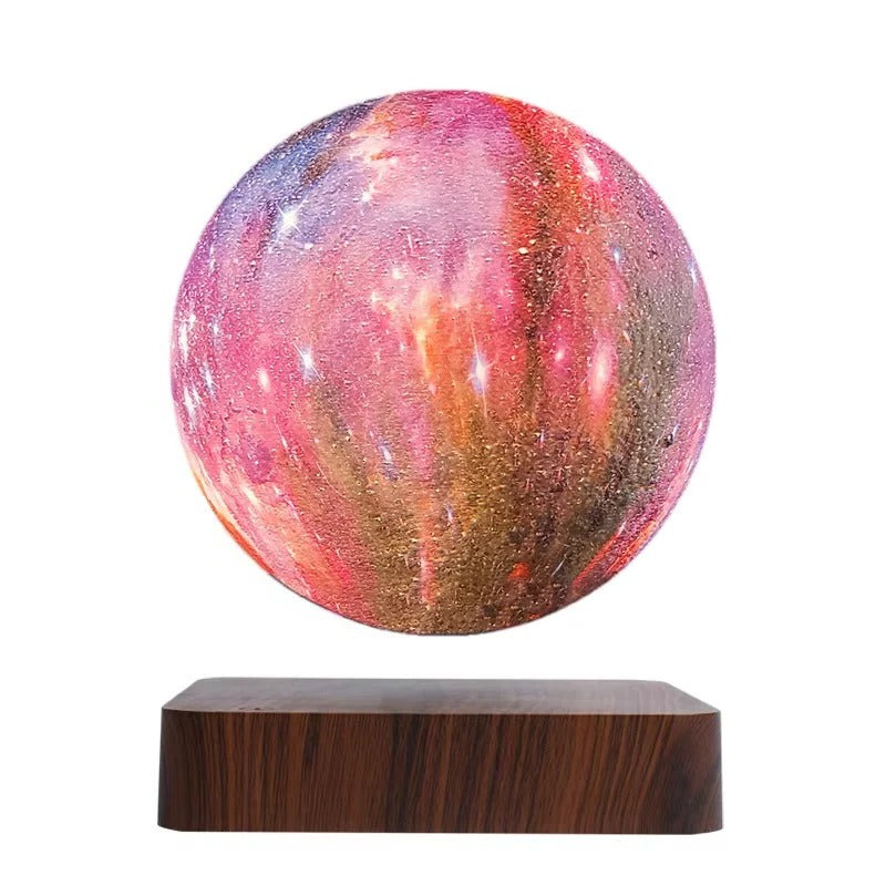 Magnetic Base Floating Galaxy Light with LED Display - 5.5 Inch Sphere