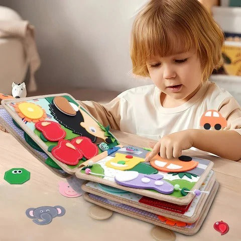 Kids' Carry Handle Activity Book Featuring Textures and Shapes