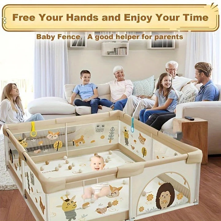 Portable Toddler Play Yard with Enclosed Area for Indoor and Outdoor