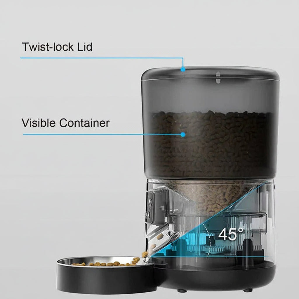 Smart Pet Food Dispenser with Timer and App-Controlled Portions