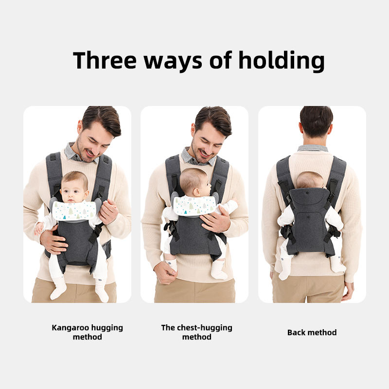 Outdoor Baby Carrier with Adjustable Hipseat and Kangaroo Sling Wrap