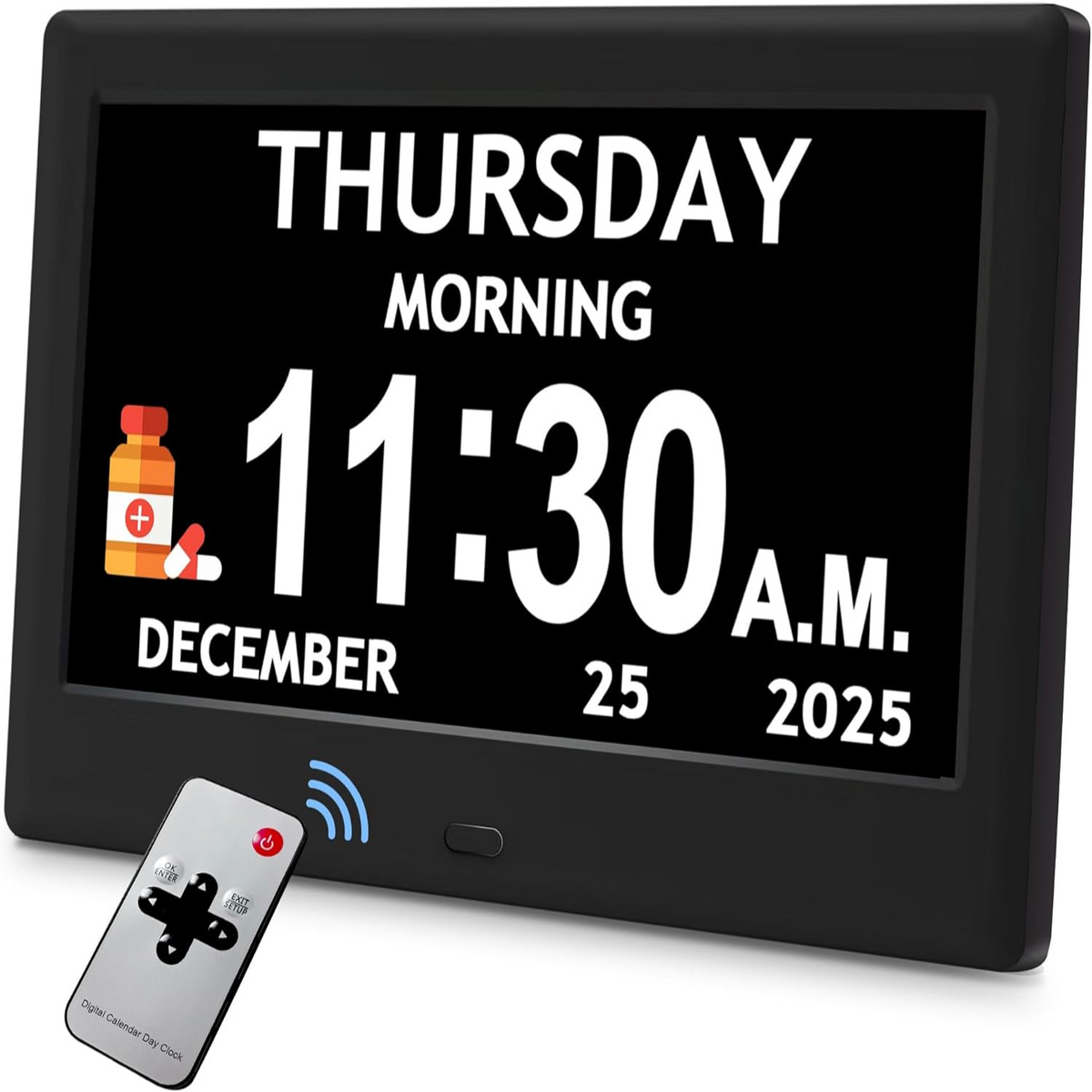 Large Display Clock for Daily Routines with Eight Activity Alerts