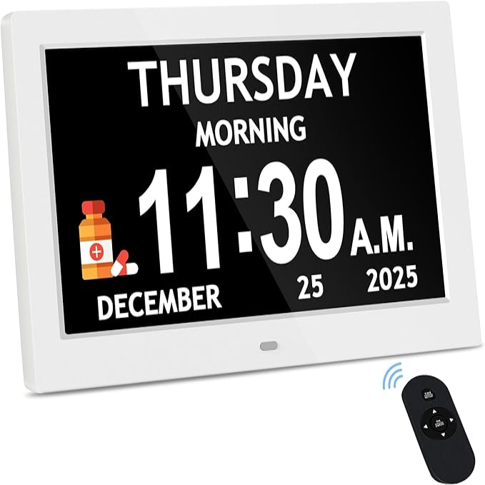 Large Display Clock for Daily Routines with Eight Activity Alerts