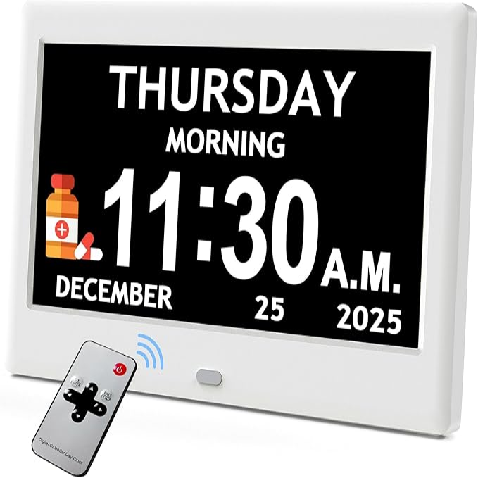 Large Display Clock for Daily Routines with Eight Activity Alerts