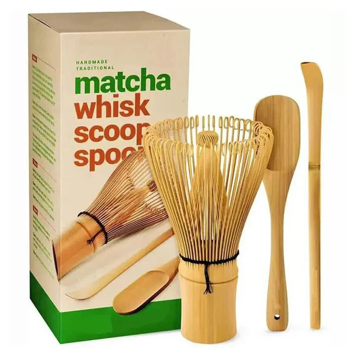 Matcha Tea Ceremony Set - Ceramic Bowl, Bamboo Whisk & Spoon