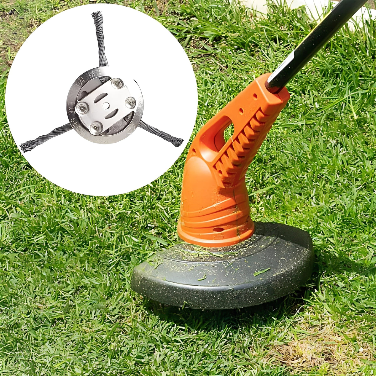 Steel Brush Attachment for Trimming Weeds with Lawn Mower