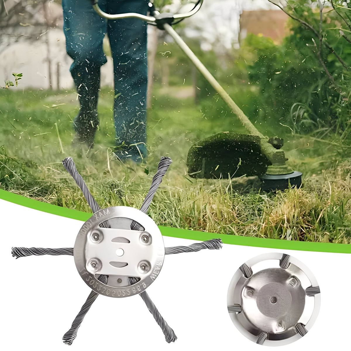 Steel Brush Attachment for Trimming Weeds with Lawn Mower