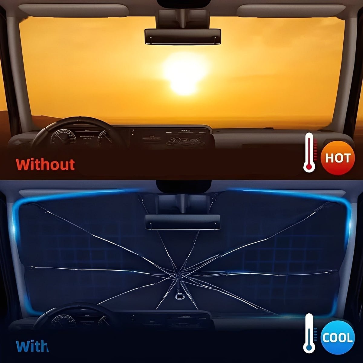 Foldable Umbrella Sunshade for Cars