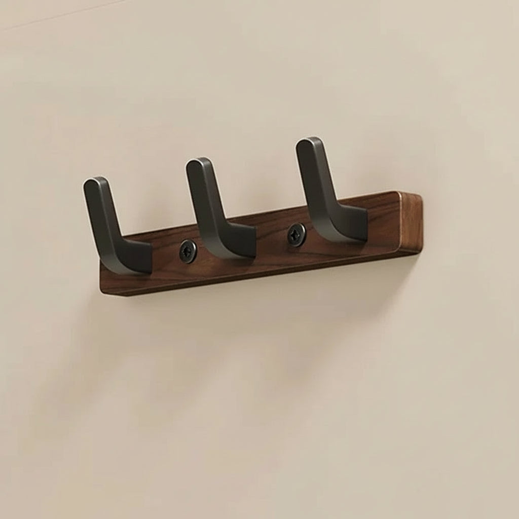 Wall-Mounted Coat Hook in Wood and Metal Design