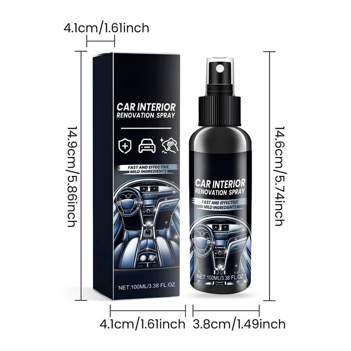 Set of 3 Interior Surface Cleaning Sprays for Cars