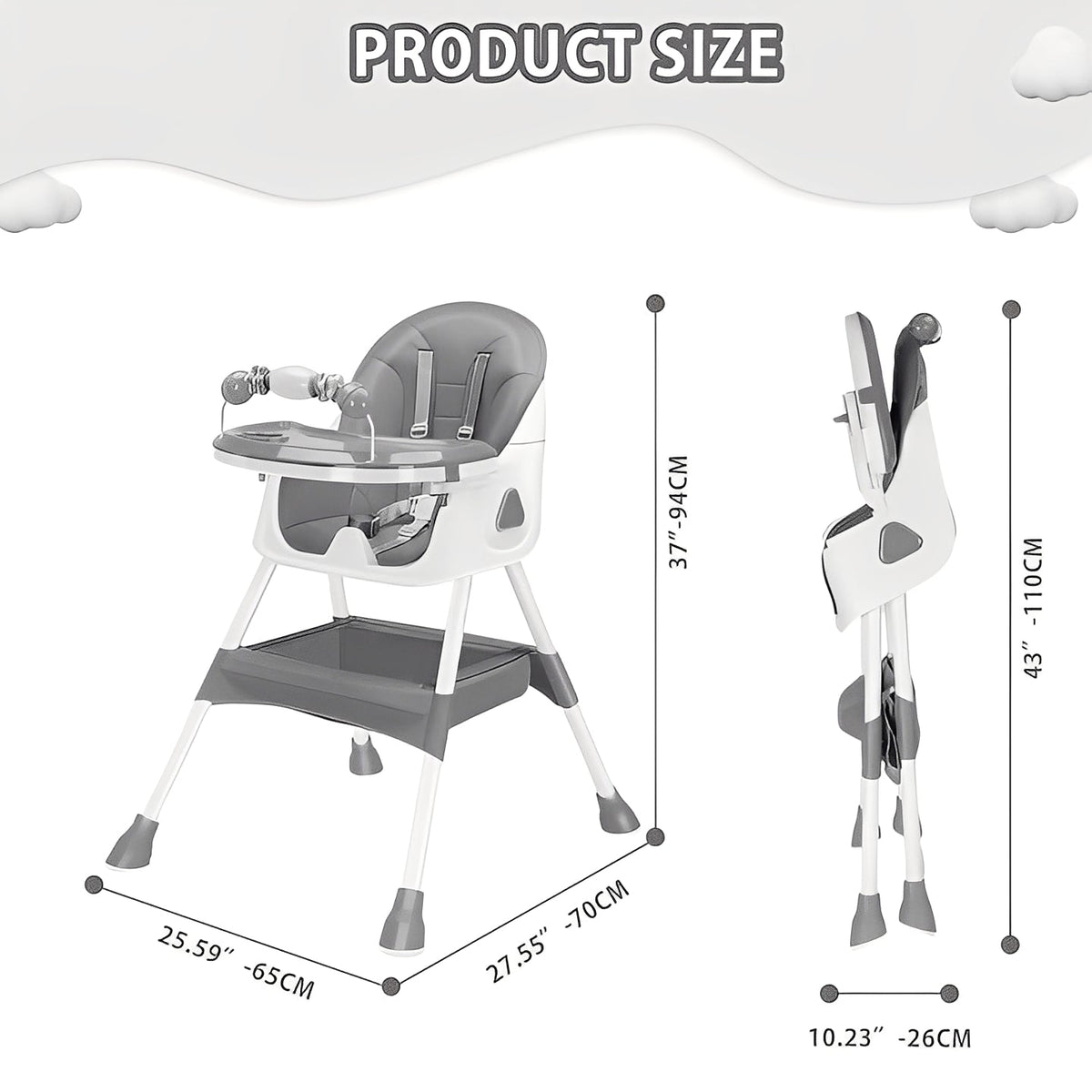 Stainless Steel Framed Foldable Chair for Infants