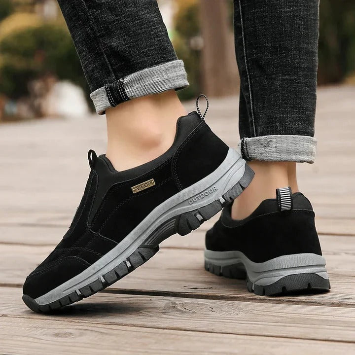 Cushioned Insole Walking and Hiking Footwear with Rubber Sole