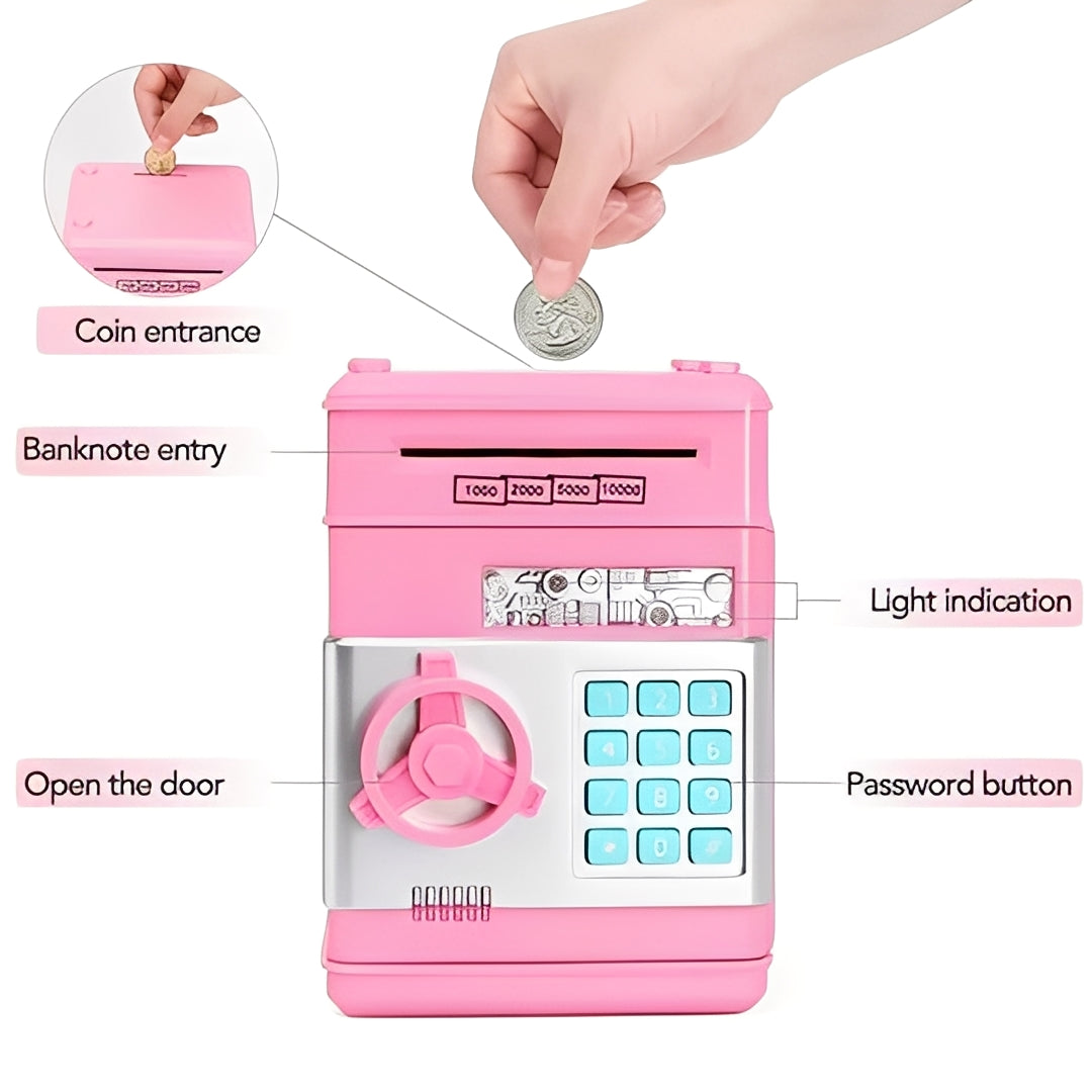 Electronic Piggy Bank for Kids with Coin Slot and Password Protection