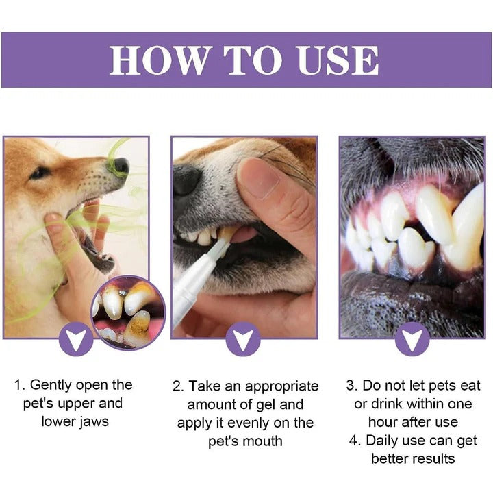 Set of 3 Oral Gels for Dog Teeth and Gum Health