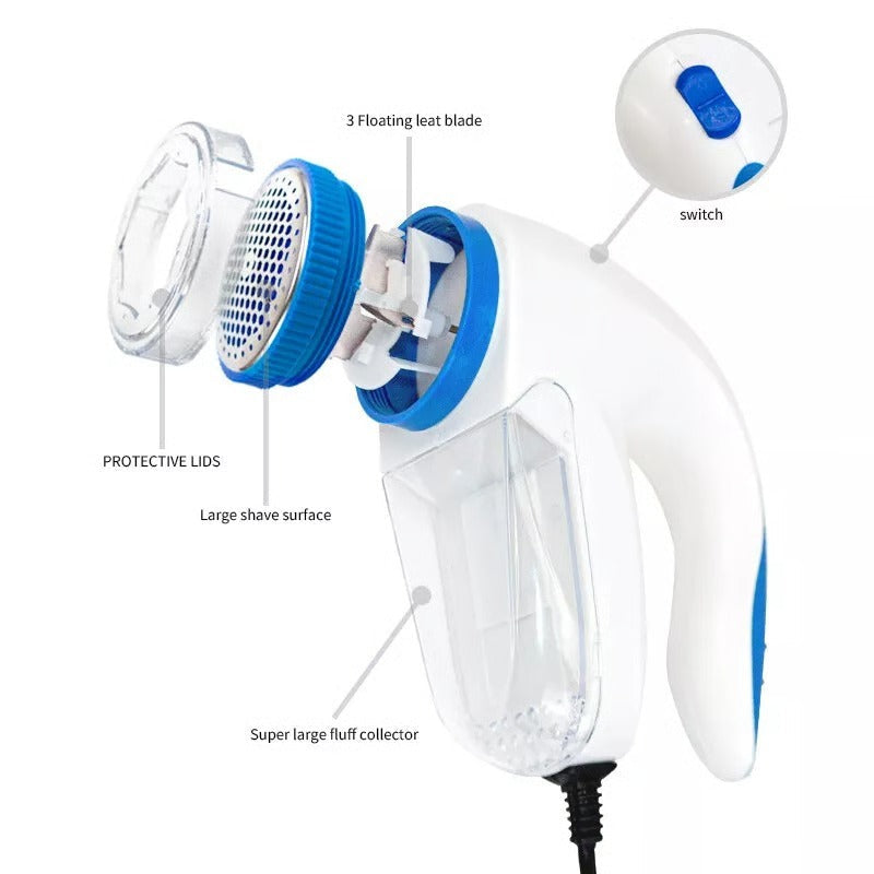 Lint Remover for Fabrics - Electric Shaver with Mesh Guard and Blades