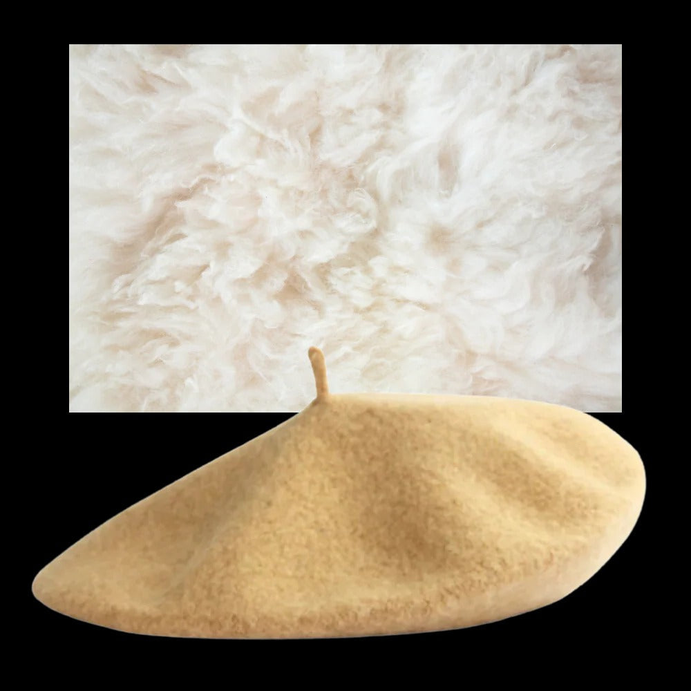 Wool Beret Hat for Women and Girls with Comfortable Elastic Band