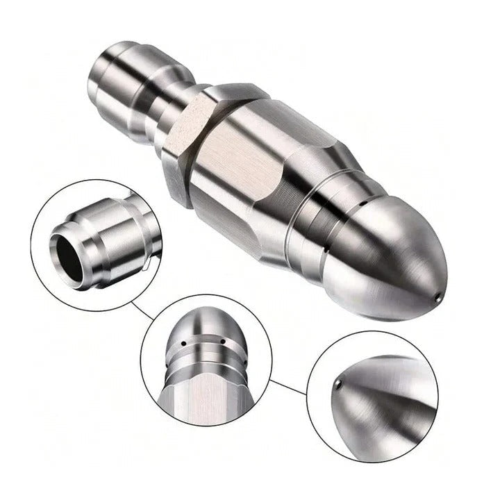 Pipe and Drain Cleaning Nozzle Attachment for Stainless Steel Sewer Jetter