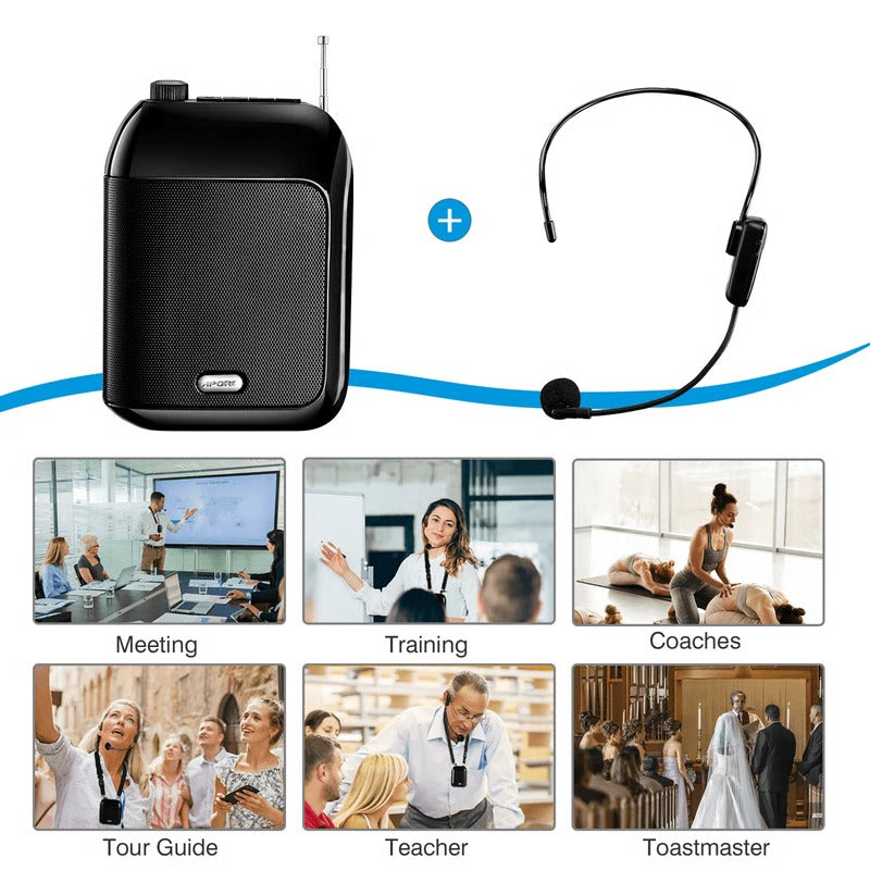 Portable Wireless Microphone Speaker for Tours and Teaching with Bluetooth