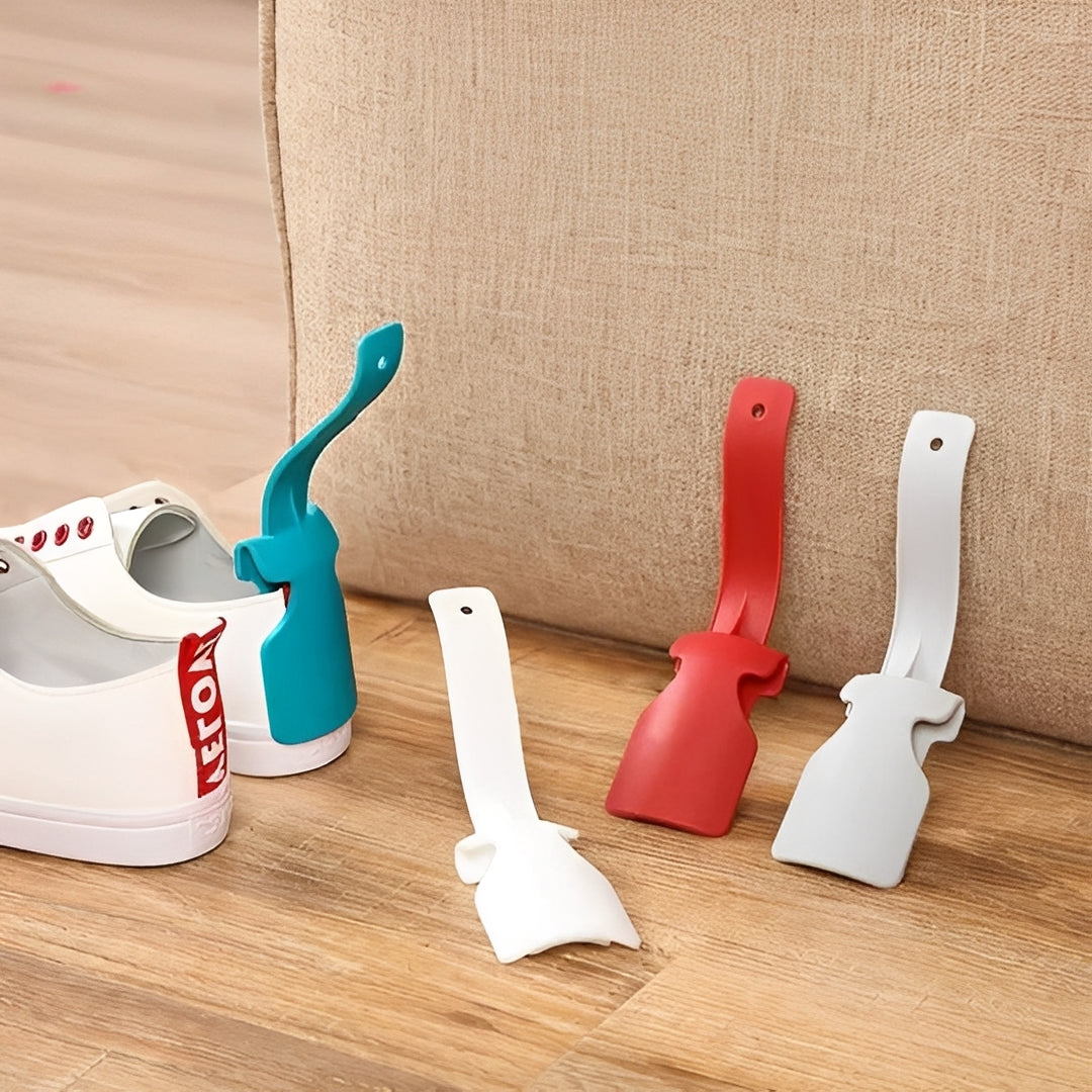 Clip-On Shoe Horn with Curved Design for Slip-On and Lace-Up Footwear