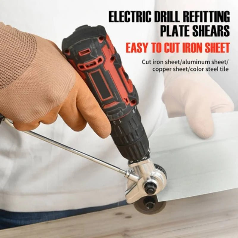 Metal Cutting Shear Tool for Use with Electric Lithium Drills