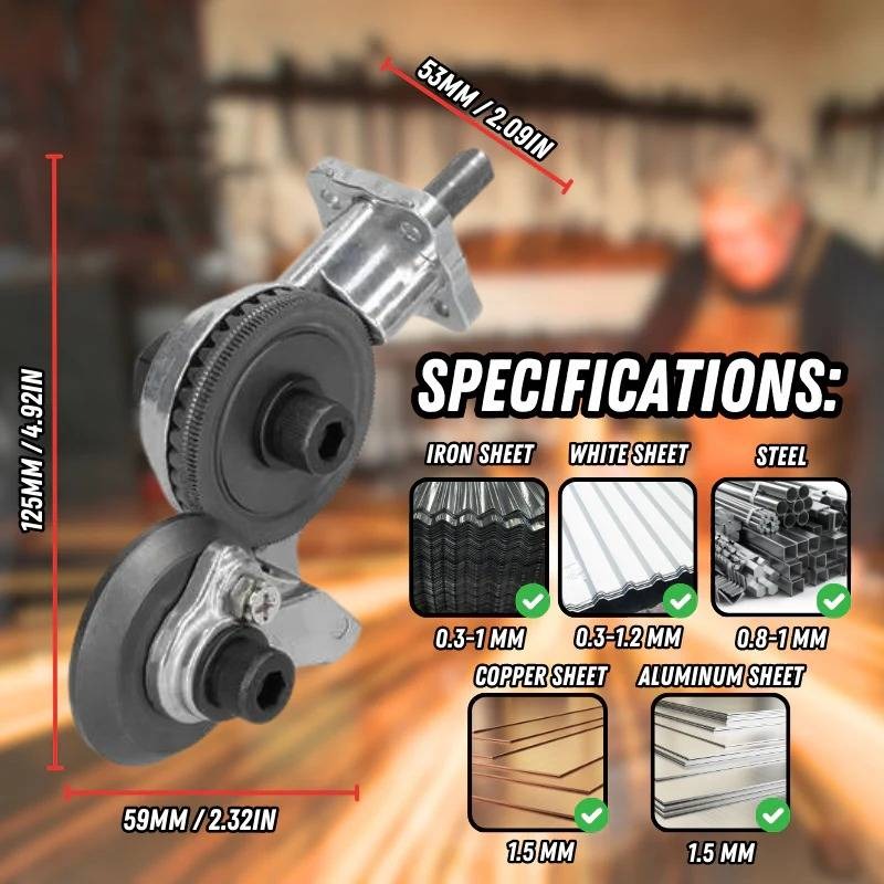 Metal Cutting Shear Tool for Use with Electric Lithium Drills