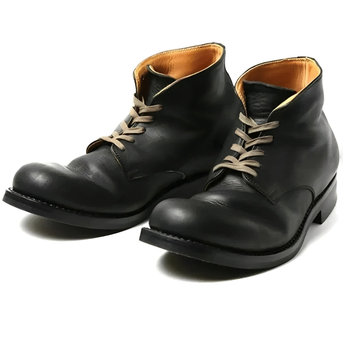 Women's Almond Toe Boots in Synthetic Leather with Lace-Up Design