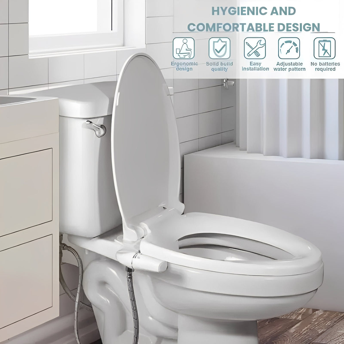 Toilet Bidet Add-On with Two Spray Nozzles