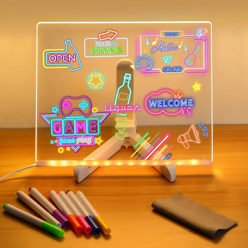 LED Message Board with Illuminated Acrylic Slate Display