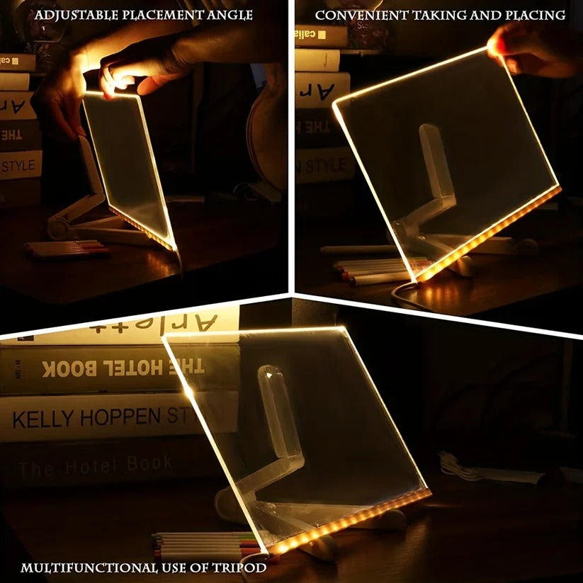 LED Message Board with Illuminated Acrylic Slate Display